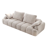 English Elm 86.6″ Large Size Two Seat Sofa,Modern Upholstered,Light Gray Suede Fabric