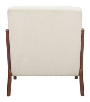 Zuo Modern Macio Accent Chair In Cream - Modern Elegance, Premium Fabric & Chic Design For Any Room White 100% Polyester,Plywood,Rubberwood 110571-zuo-modern