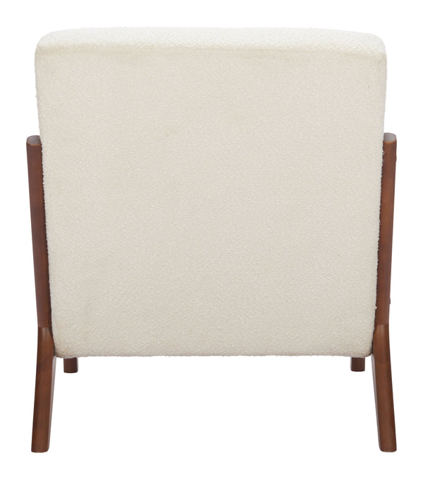 Zuo Modern Macio Accent Chair In Cream - Modern Elegance, Premium Fabric & Chic Design For Any Room White 100% Polyester,Plywood,Rubberwood 110571-zuo-modern