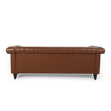 Christopher Knight Home® - Noble House - Drury Contemporary Channel Stitch 3 Seater Sofa With Nailhead Trim