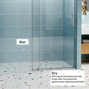 English Elm Anti-splash Shower Threshold Strip Flexible Water Barrier for Walk-in Wet Room Floors Brushed Nickel W1573P232537
