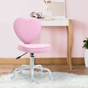 English Elm Homcom Pink Heart-Shaped Office Chair With Adjustable Height, 360° Swivel, And Comfort Design W2225P217494