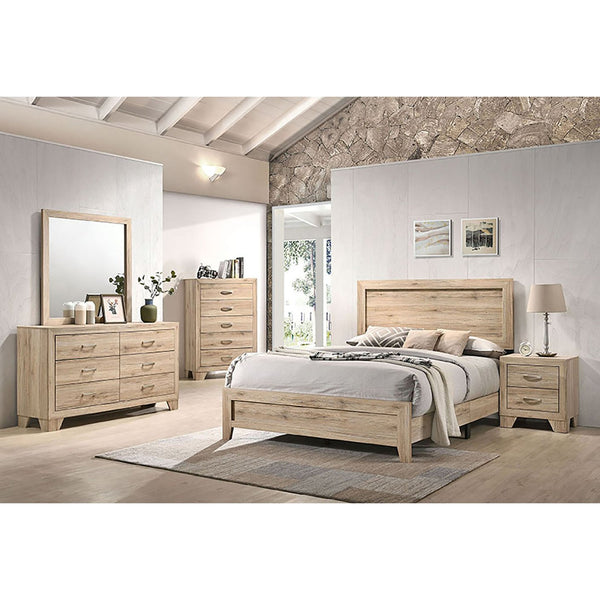 English Elm Natural 2-Drawer Nightstand with Dovetail Joints, Kenlin Glides & Tapered Wooden Legs — Stylish Stability B062P189250