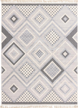 Unique Loom Arlo Hannah Machine Made Geometric Rug Sandy Beige, Gray/Beige/Black 7' 10" x 10' 0"