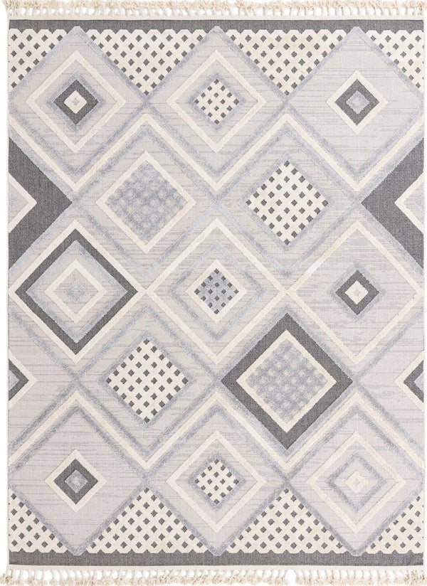 Unique Loom Arlo Hannah Machine Made Geometric Rug Sandy Beige, Gray/Beige/Black 7' 10" x 10' 0"