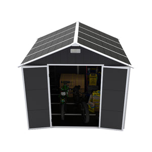English Elm Campcraft 8x8 Ft Resin Storage Shed Thick Pp Panels Lockable Door Uv Resistant Outdoor W1598S00024