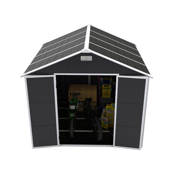 English Elm Campcraft 8x8 Ft Resin Storage Shed Thick Pp Panels Lockable Door Uv Resistant Outdoor W1598S00024