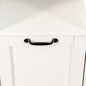 English Elm Laundry Cabinet with Removable Liner Bag, Slim Divided Storage for Dorms & Apartments, Open Shelf Organizer W331P365071