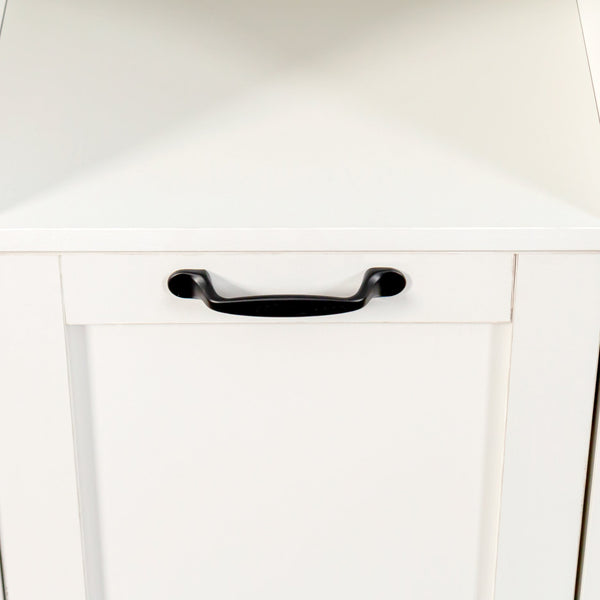 English Elm Laundry Cabinet with Removable Liner Bag, Slim Divided Storage for Dorms & Apartments, Open Shelf Organizer W331P365071