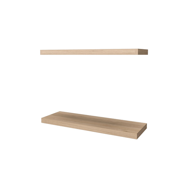 English Elm Iva Floating Shelf Set of 2 in Light Pine Melamine — Recessed 31.5" Wide Decorative Storage Solution B128P237135