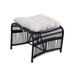 English Elm Christopher Knight Home® - 3 Piece Wicker Patio Set with Cloud-Like Cushions, Acacia Top Table, Rust-Resistant Steel Frame Beige+Black N780P209442B