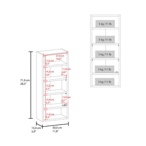 English Elm Medicine Compact Wall-Mounted Cabinet with Mirrored Door and 5 Shelves, Engineered Wood Durable Storage White 33.46 L x 16.93 W x 4.33 H B097P350306