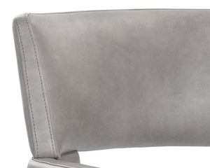 Sunpan Amerie Contemporary Dining Armchair with Unique Cutout Design and Antique Brass Legs for Modern Spaces Bravo Metal