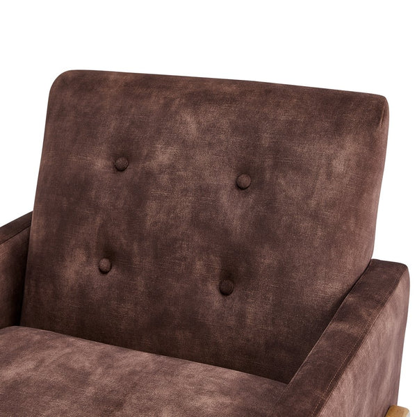 English Elm Matson Tufted Back Accent Chair with Plush Foam, Coil Spring Support, Textured Polyester Upholstery Espresso B050P390602