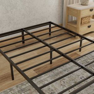 English Elm Heavy-duty Steel Queen Platform Foundation Matte Black Frame with 2000 Lb Support B047P321304