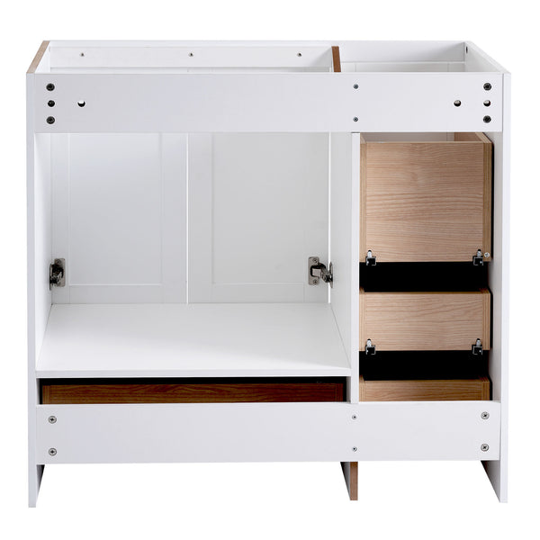 English Elm [cabinet Only] 36 Inch Shaker Bathroom Vanity with Soft Close Drawers and Enclosed Storage White N729P414617K