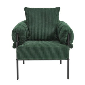 English Elm TS Modern decorative chair with plush teddy fleece upholstery and gold metal legs for luxe comfort and style Dark Green W2311P308067