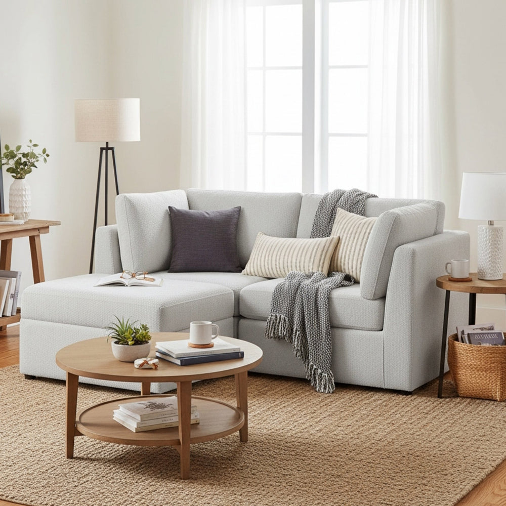 English Elm Chauncy Modular Three Piece Chofa with Storage Ottoman for Cozy Living Spaces B050S00036