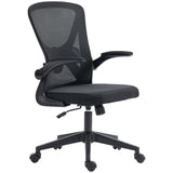 English Elm Vinsetto Mid-Back Mesh Home Office Chair, Ergonomic Computer Task Chair With Lumbar Back Support, Adjustable Height, and Flip-Up Arms, Black