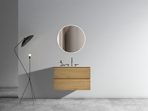 English Elm Wall Mount 30" Natural Oak Vanity With Ceramic Sink – Stylish, Space-Saving, Pre-Assembled Storage Solution W1865S00053-GIGA