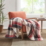 Woolrich Bloomington Lodge/Cabin Faux Mohair to Sherpa Throw WR50-3969 Red