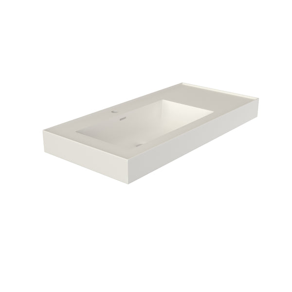 English Elm 39 Inch Solid Surface Wall Mount Bathroom Basin with Matte Finish Modern Design T3785P491208