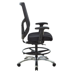 OSP Home Furnishings Drafting Chair with Progrid Mesh Back Ergonomic Lumbar and Pneumatic Height Adjustment 99583FDC-30