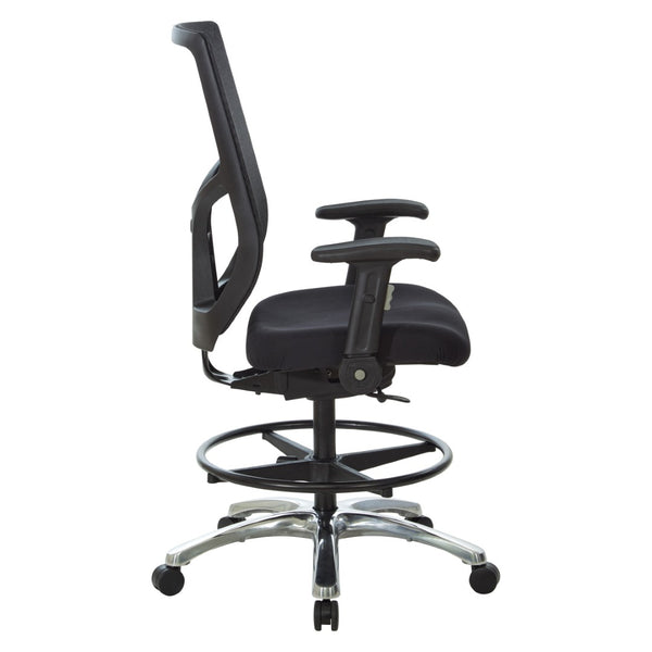 OSP Home Furnishings Drafting Chair with Progrid Mesh Back Ergonomic Lumbar and Pneumatic Height Adjustment 99583FDC-30