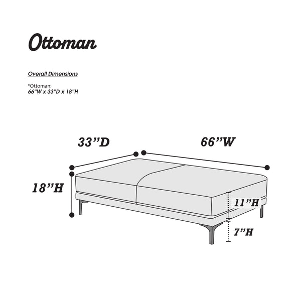 English Elm Modern Antique Gray Large Breathable Leatherette Ottoman 66"x33" Chrome Legs Sleek Living Room Seat Cushion Elegance B011P205225