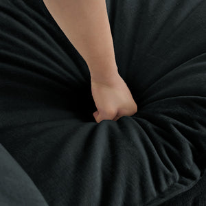 English Elm Free Oversized Modular L-Shaped Sectional Sofa With Reversible Ottoman - Cozy Chenille Comfort, Black W714S00629