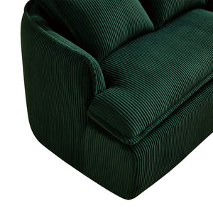 English Elm Convertible Compressed Sofa Chair Ottoman Corduroy Fold-Out Recliner for Small Spaces Dorm Apartments Green W1036P251813