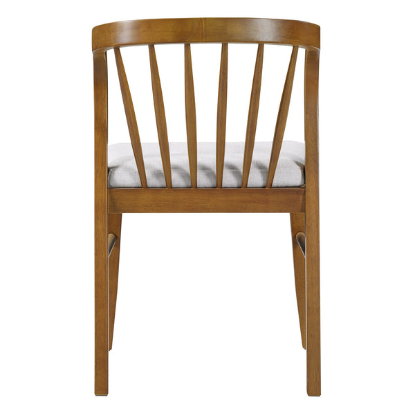 English Elm 7-piece Rubberwood Windsor Spindle Back Dining Set with Upholstered Seats for Family Rooms Beige,Walnut N768P427476W_N768P427477W_6