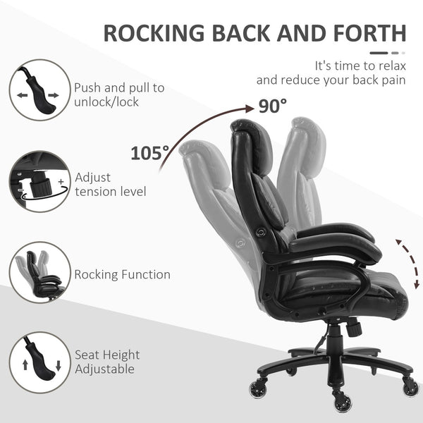 English Elm Vinsetto Big & Tall Pu Leather Office Chair – 400Lb Capacity, Ergonomic Comfort, Adjustable Height W2225P173834-GIGA