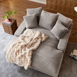 English Elm Modern Double Sleeper Sofa Comfortable Cloud Couch Soft Fluffy Corduroy Upholstery With Square Armrests For Living Room Bedroom Grayish Brown