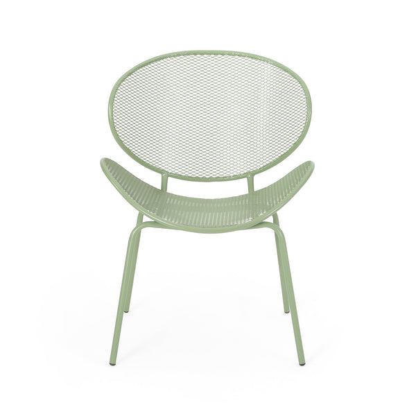 English Elm Christopher Knight Home® - ELBA Modern Iron Dining Chair with Slim Profile and Comfortable Seat — Durable, Stylish Accent Seating Green 65203.00GRN
