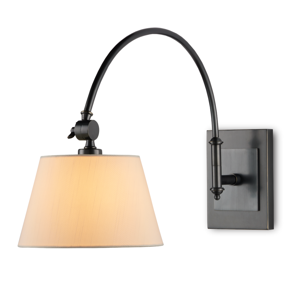 Ashby Bronze Swing-Arm Wall Sconce with Elegant Eggshell Shade - Classic Lighting for Any Room