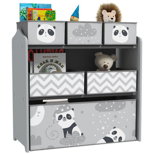 English Elm Qaba Kids Toy Organizer with 6 Bins, Cute Gray MDF Storage Shelf for Bedroom, Durable & Safe W2225P249762