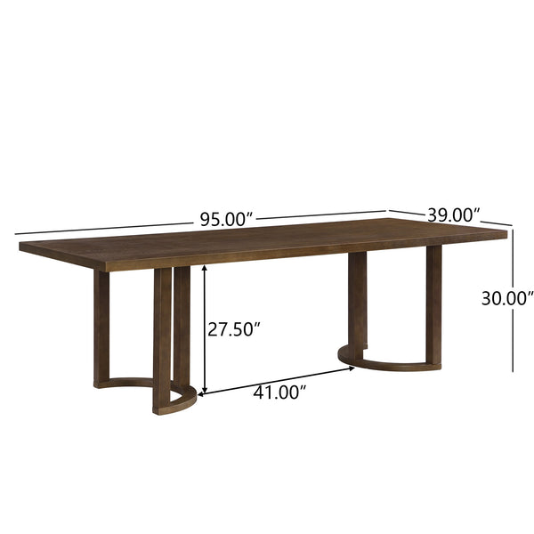 English Elm Christopher Knight Home® - 7Pcs Elegant Walnut Dining Set – 1 Table & 6 Upholstered Chairs For Comfort & Style In Any Space N771P254286T_N771P195513T