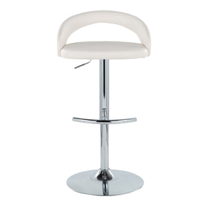 English Elm Adjustable Swivel Barstools in Chrome and Faux Leather Set of 3 for Kitchen Island B202S02048