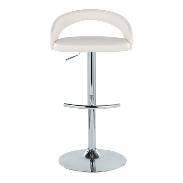English Elm Adjustable Swivel Barstools in Chrome and Faux Leather Set of 3 for Kitchen Island B202S02048