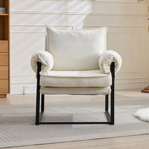 English Elm Adjustable ergonomic recliner chair with 6-position 90°–180° support for lumbar comfort and versatile use White W2311P357154