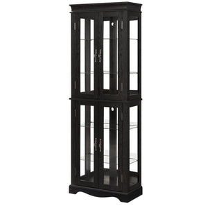 English Elm Lighted Curio Display Cabinet - Elegant Glass Storage With Ambient Lighting For Wine, Toys & More W2275P292640
