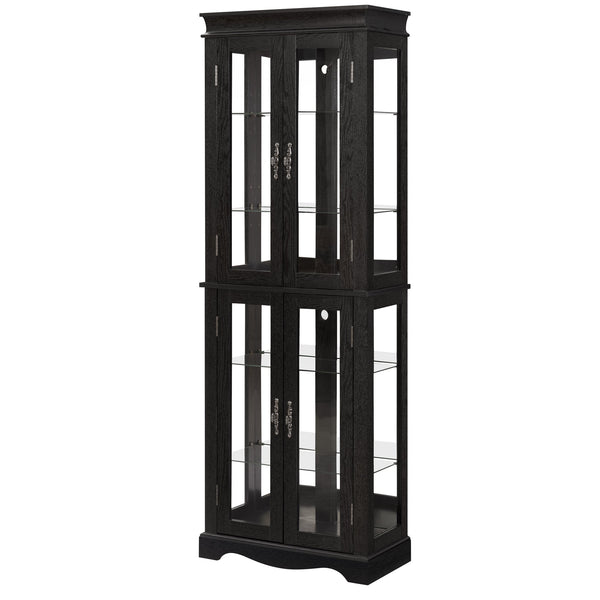 English Elm Lighted Curio Display Cabinet - Elegant Glass Storage With Ambient Lighting For Wine, Toys & More W2275P292640