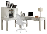 Boca L Shape Desk with Hutch Cottage White BOC-4PC-LDESK-HUTCH Parker House