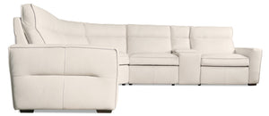 Hooker Furniture Vann Six Piece Power Reclining Sectional Top Grain Leather Contemporary Living Room SS736-6PC3-012