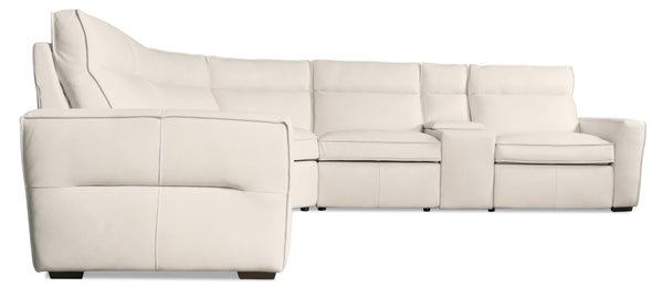 Hooker Furniture Vann Six Piece Power Reclining Sectional Top Grain Leather Contemporary Living Room SS736-6PC3-012
