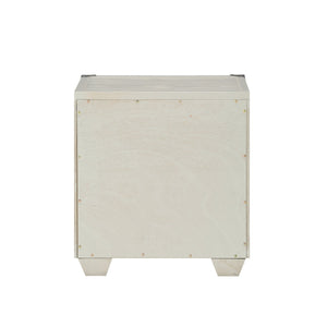 English Elm Orchest Gray Finish Nightstand with Smooth Ball-Bearing Drawer, Industrial Metal Braces, Modern Knobs B2726P263390