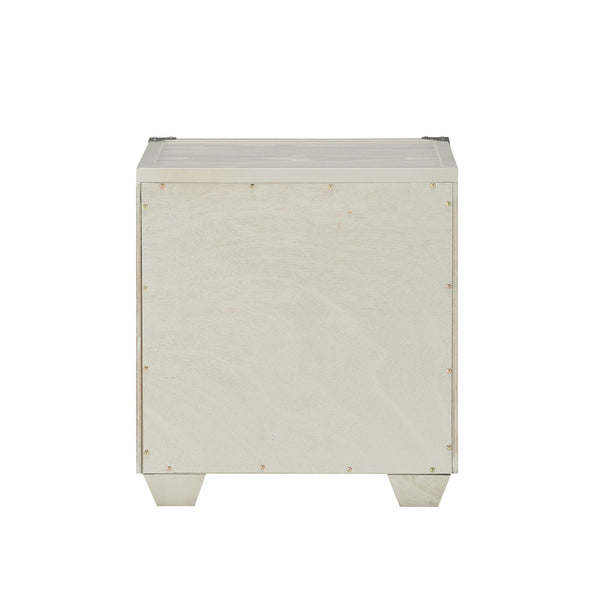 English Elm Orchest Gray Finish Nightstand with Smooth Ball-Bearing Drawer, Industrial Metal Braces, Modern Knobs B2726P263390