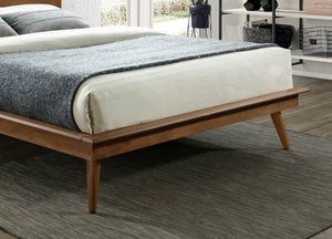 English Elm Modern platform bed with sleek minimalist silhouette, durable wood frame, no box spring needed, queen centerpiece Brown 81.5 L x 10.5 W x 9.5 H B011S00980
