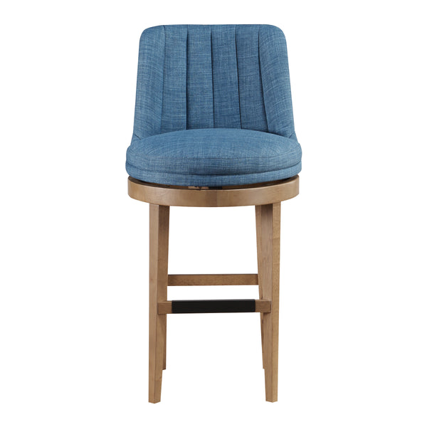 OSP Home Furnishings Rowan - Set of 2 Swivel Barstool Navy/Medium Oak